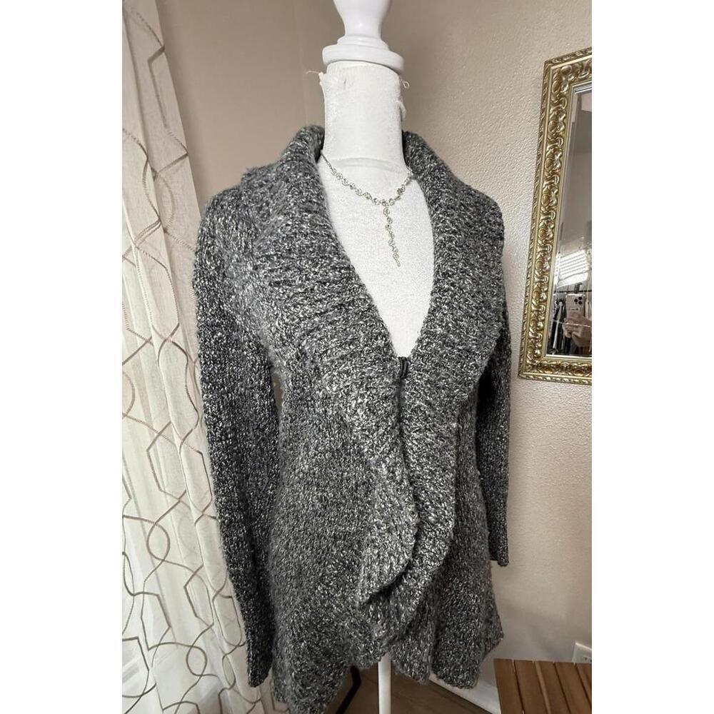 Banana Republic Sweater Womens Small Gray Open Front Wool Alpaca Cardigan